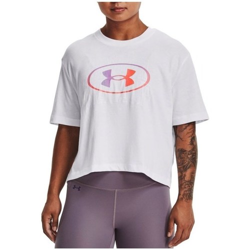 Textil Mulher T-Shirt mangas curtas Under Armour UNDER ARMOUR Pantaloni sportivi 'Meridian' marino Branco