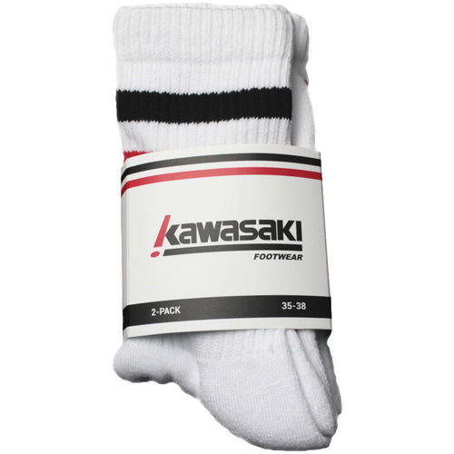Roupa de interior Meias altas Kawasaki 2 Pack Socks K222068 1002 White Branco