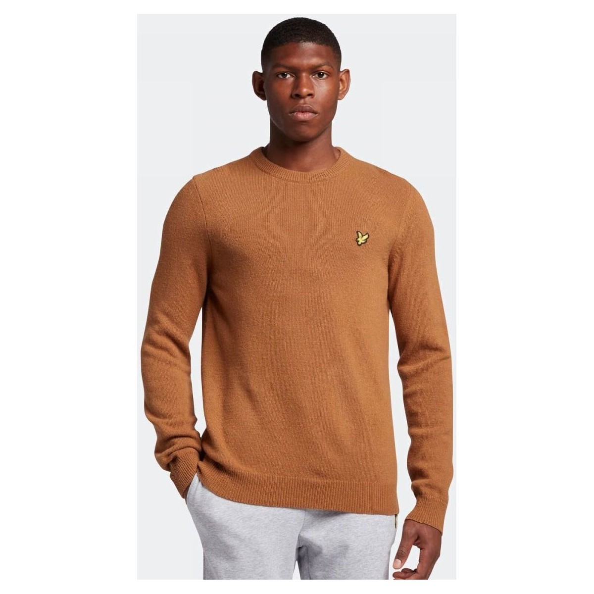 Textil Homem camisolas Lyle & Scott KN921VF CREW NECK LAMBSWOOL-W807 ANNIVERSARY GOLD Ouro