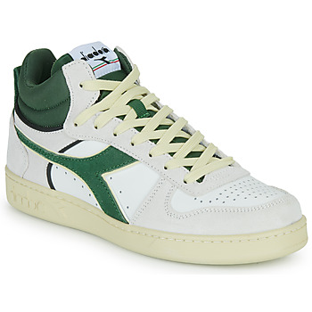 Sapatos Sapatilhas de cano-alto Diadora MAGIC BASKET DEMI CUT SUEDE LEATHER Branco / Verde