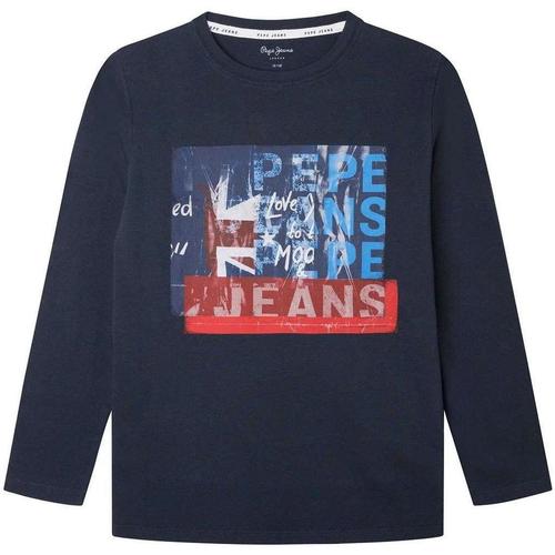 Textil Rapaz T-Shirt mangas curtas Pepe water jeans  Azul