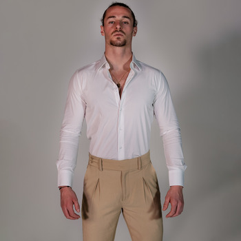 Textil Homem Camisas mangas comprida THEAD. ADRIAN SHIRT Branco