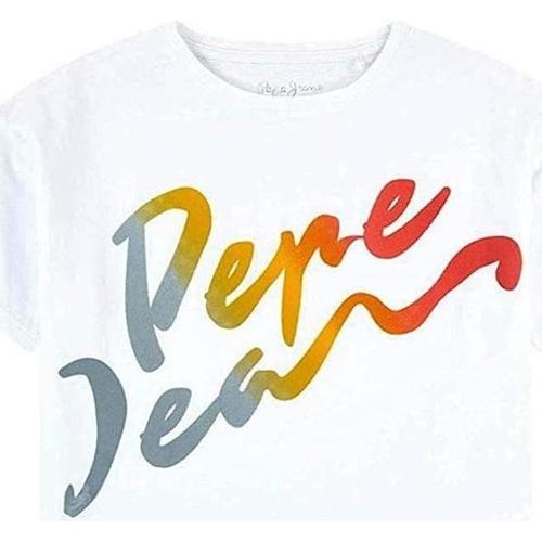 Textil Rapariga T-Shirt mangas curtas Pepe For JEANS  Branco