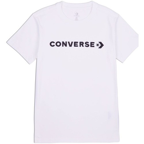 Tecollection Mulher T-Shirt mangas curtas Converse pink Glossy Wordmark Branco