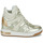 Sapatos Mulher Sapatilhas de cano-alto Shoulder Guess LISA Branco / Ouro