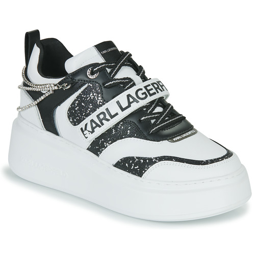 Sapatos Mulher Sapatilhas Karl Lagerfeld ANAKAPRI Krystal Strap Lo Lace Branco / Preto