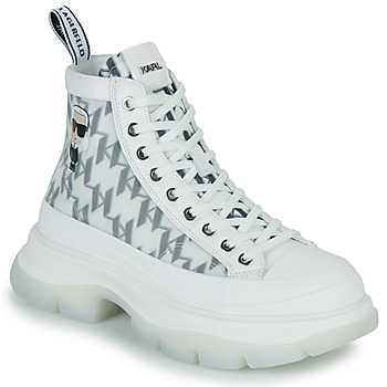 Sapatos Mulher Sapatilhas de cano-alto Karl Lagerfeld LUNA Monogram Mesh Boot Branco