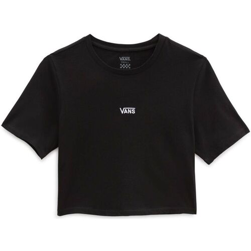 Textil Mulher T-shirts e Pólos Vans VN0A54QUBLK1 WM FLYING V CROP-BLACK Preto