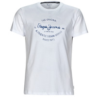 Textil Homem T-Shirt mangas curtas Pepe Sphagetti jeans RIGLEY Branco