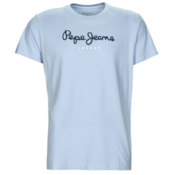 Textil Homem pleated-detail short-sleeved T-shirt Pepe jeans EGGO N Azul / Claro