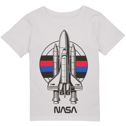 Textil Rapaz T-Shirt mangas curtas Name it NKMNOBERT NASA SS TOP Branco