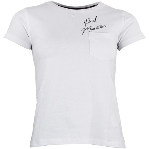Textil Mulher T-Shirt mangas curtas Peak Mountain T-shirt manches courtes femme AJOJO Branco