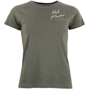 Textil Mulher T-Shirt mangas curtas Peak Mountain T-shirt manches courtes femme AJOJO Verde