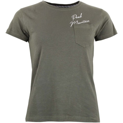 Textil Mulher Iluminação de exterior Peak Mountain T-shirt manches courtes femme AJOJO Verde