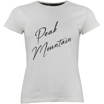 Textil Mulher Iluminação de exterior Peak Mountain T-shirt manches courtes femme ATRESOR Bege