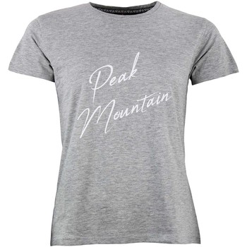 Textil Mulher Castiçais e Porta-Velas Peak Mountain T-shirt manches courtes femme ATRESOR Cinza