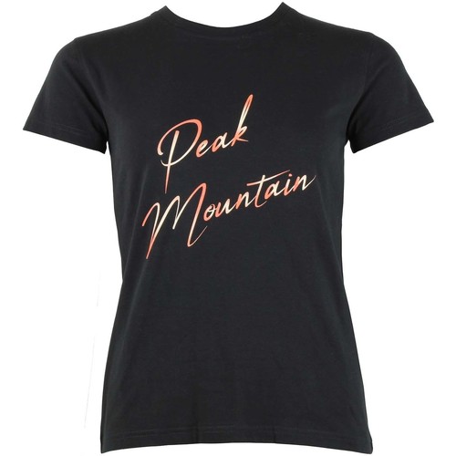 Textil Mulher Iluminação de exterior Peak Mountain T-shirt manches courtes femme ATRESOR Preto