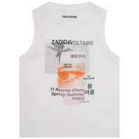 Textil Rapariga Tops sem mangas Zadig & Voltaire X15378-10P-C Branco