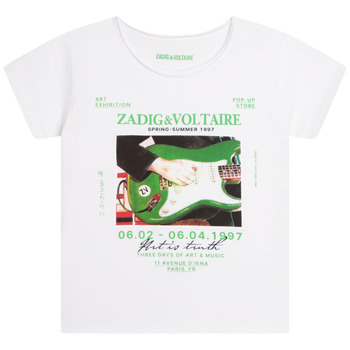Textil Rapariga T-Shirt mangas curtas Zadig & Voltaire X15381-10P-C Branco