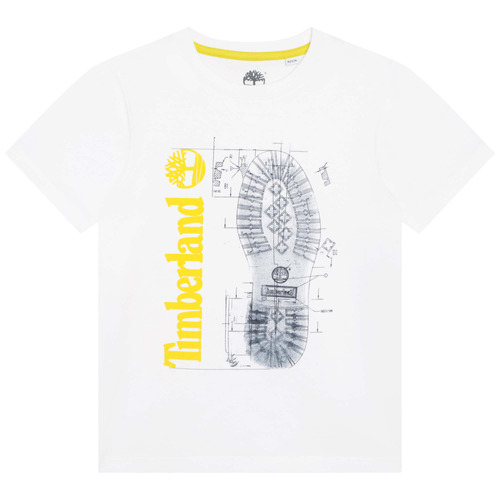 Textil Rapaz T-Shirt mangas curtas drawstring Timberland T25T82 Branco