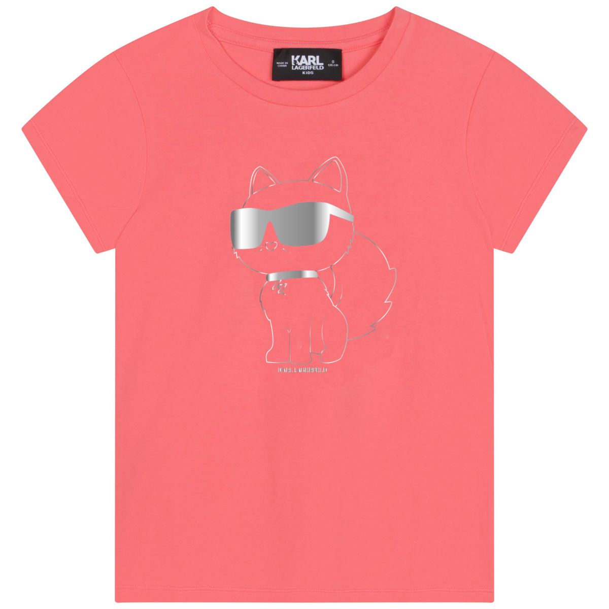 Textil Rapariga hand-print cotton short-sleeve shirt Schwarz Z15413-43D-C Coral