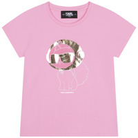 Textil Rapariga T-Shirt mangas curtas Karl Lagerfeld  Rosa