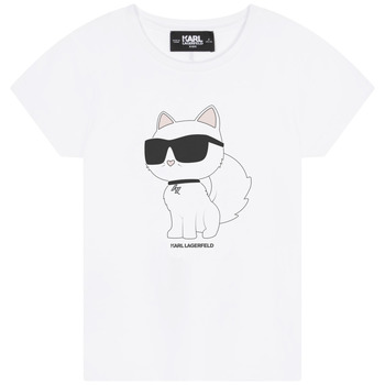 Textil Rapariga T-Shirt mangas curtas Karl Lagerfeld Z15416-10P-B Branco