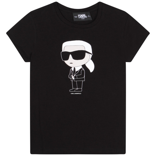 Textil Rapariga Karl Necklace T-shirt Karl Lagerfeld Z15418-09B-C Preto