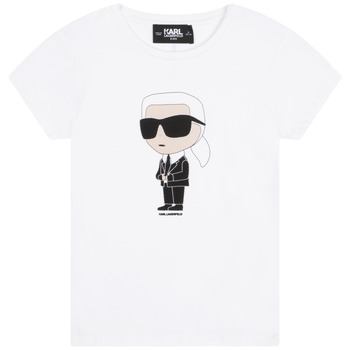Textil Rapariga T-Shirt mangas curtas Karl Lagerfeld Z15418-10P-C Branco
