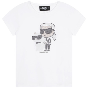 Textil Rapariga T-Shirt mangas curtas Karl Lagerfeld  Branco