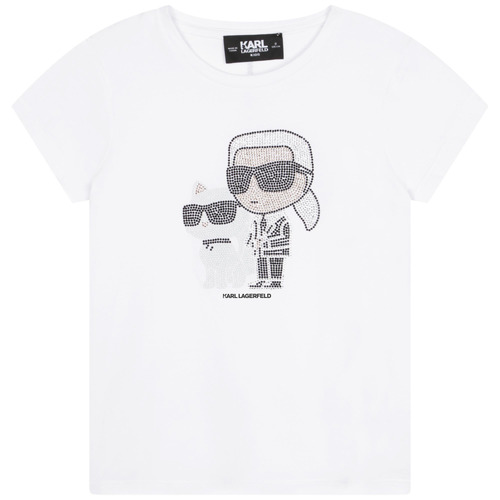Textil Rapariga T-Shirt mangas curtas Karl Lagerfeld Z15420-10P-C Branco