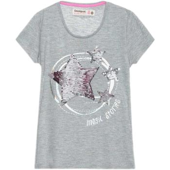 Textil Rapariga T-Shirt mangas curtas Desigual  Cinza
