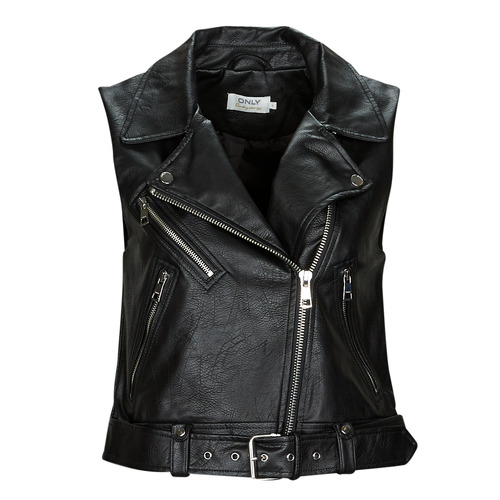Textil Mulher A minha conta Only ONLVERA FAUX LEATHER WAISTCOAT Preto
