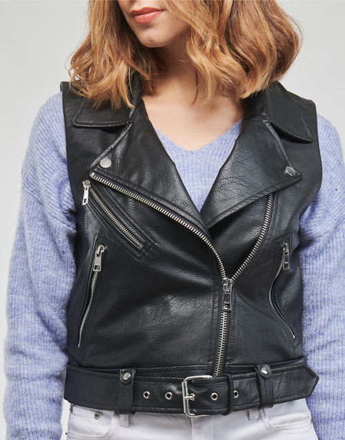 Only ONLVERA FAUX LEATHER WAISTCOAT Preto