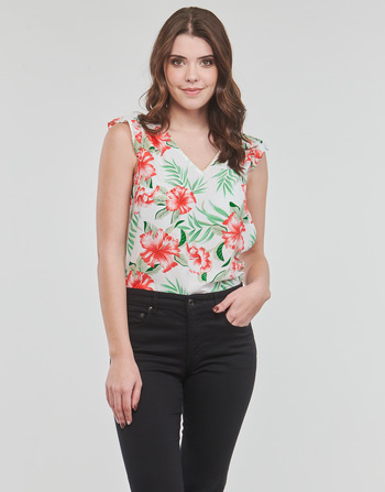 Textil Mulher Tops / Blusas Only ONLSYLVIE LIFE FR S/S FRILL TOP Multicolor