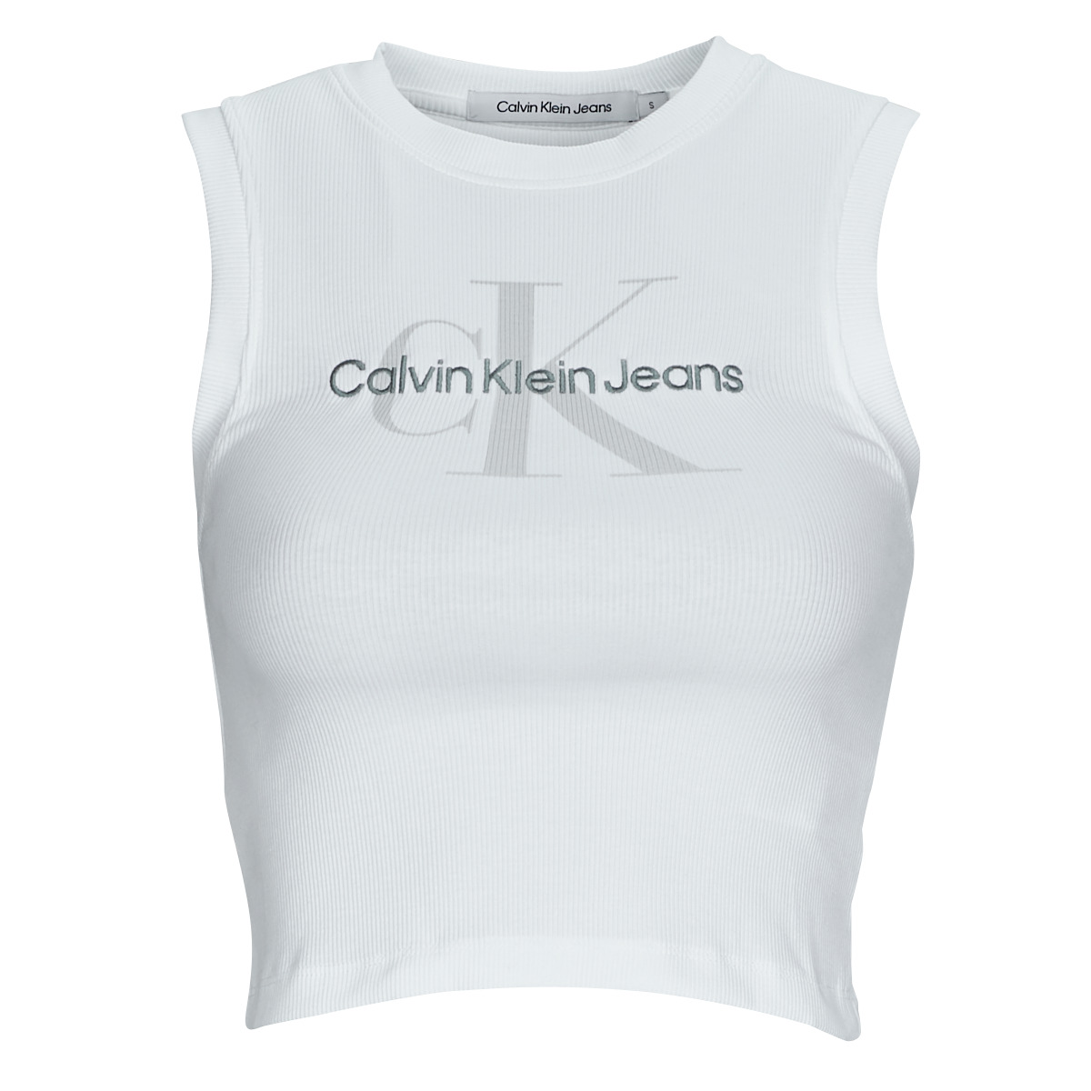 Calvin Klein Jeans ARCHIVAL MONOLOGO RIB TANK TOP Branco - Entrega