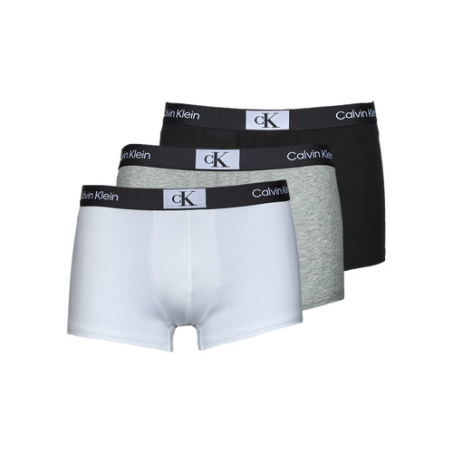 Calvin Klein Szary T-shirt z prostokątnym Homem Boxer Calvin Klein Jeans TRUNK 3PK X3 Preto / Branco / Cinza