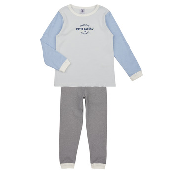 Textil Criança Pijamas / Camisas de dormir Petit Bateau FRERE Azul / Branco