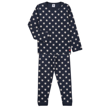 Textil Criança Pijamas / Camisas de dormir Petit Bateau FREROT Marinho / Branco