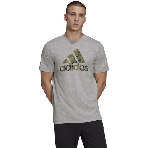 Textil Homem T-Shirt mangas curtas adidas Originals Logo Camo Cinza