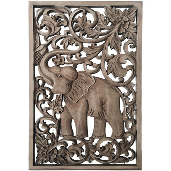 Casa Estatuetas Signes Grimalt Ornamento De Parede De Elefante Castanho