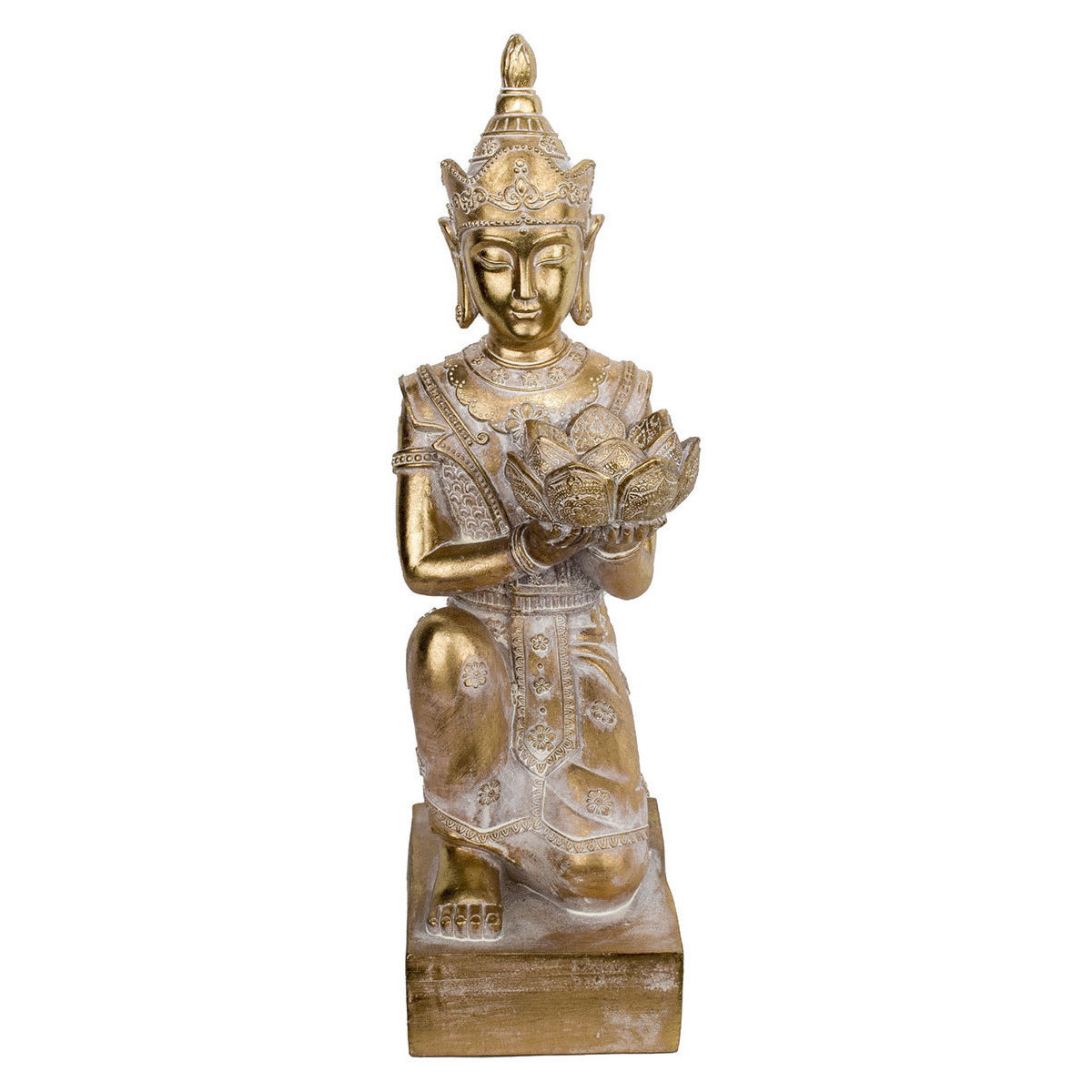 Casa Estatuetas Signes Grimalt Buda Com Joelhos Ouro