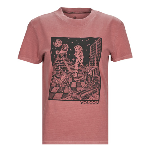 Textil Mulher T-Shirt T-Shirts mangas curtas Volcom VOLCHEDELIC TEE Rosa