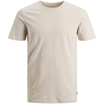 Textil Homem T-shirts e Pólos Jack & Jones 12156101-BASIC TEE-MOONBEAM Bege