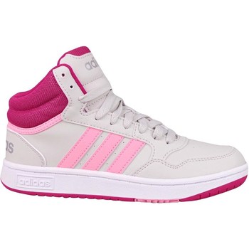 Sapatos Criança Botas baixas adidas Originals Hoops Mid 30 K Creme, Cor-de-rosa