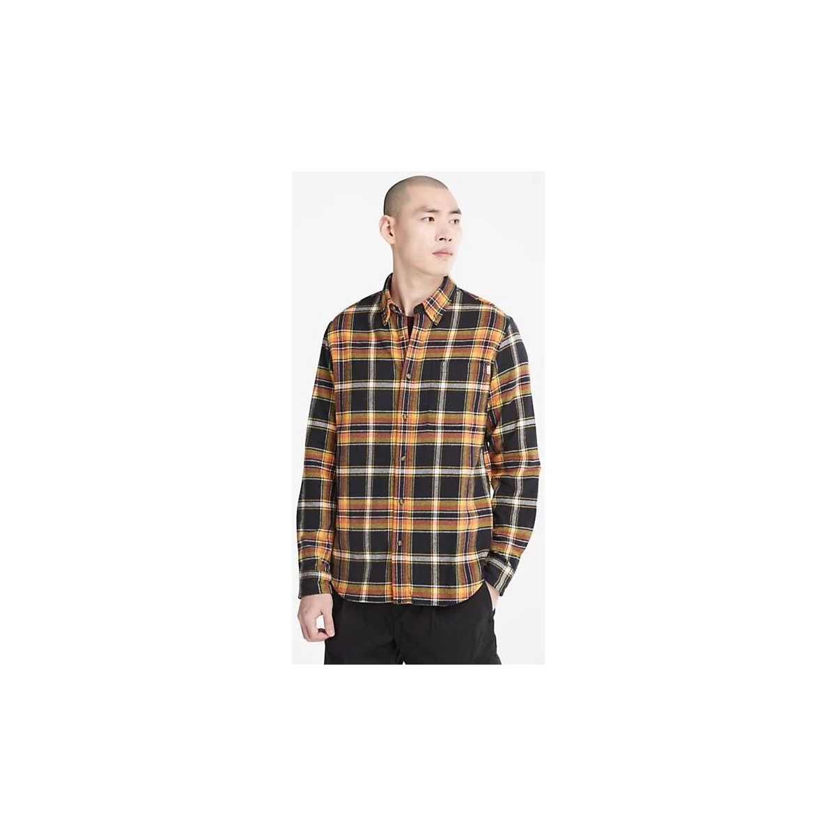 Textil Homem Camisas mangas comprida Timberland TB0A5Y7SB231 - FLANNEL PLAID-BLACK YD Preto