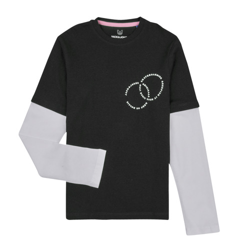 Textil Rapaz T-shirt mangas compridas Iluminação de exterior JOROLI SKATER LAYER TEE LS CREW NECK Preto