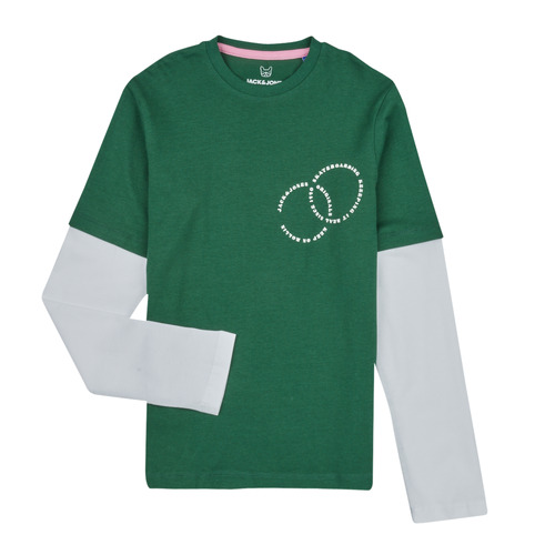 Textil Rapaz T-shirt mangas compridas Camisolas e casacos de malha JOROLI SKATER LAYER TEE LS CREW NECK Verde