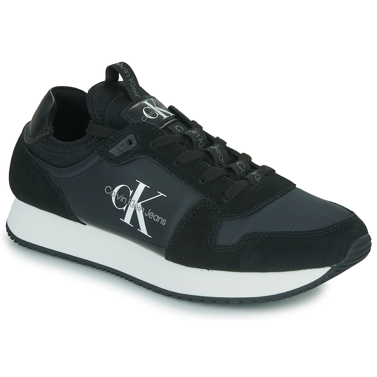 Sapatos Homem coupe Calvin Klein Jeans Black Core Monogram Regular T-Shirt RUNNER SOCK LACEUP NY-LTH Preto
