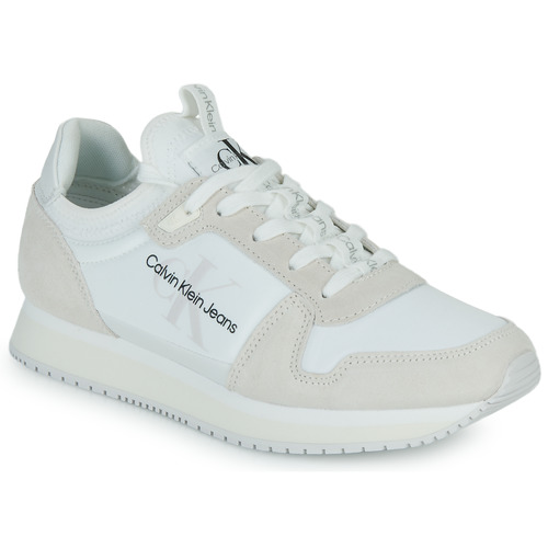 Sapatos Mulher Sapatilhas Calvin Klein Jeans RUNNER SOCK LACEUP NY-LTH W Branco